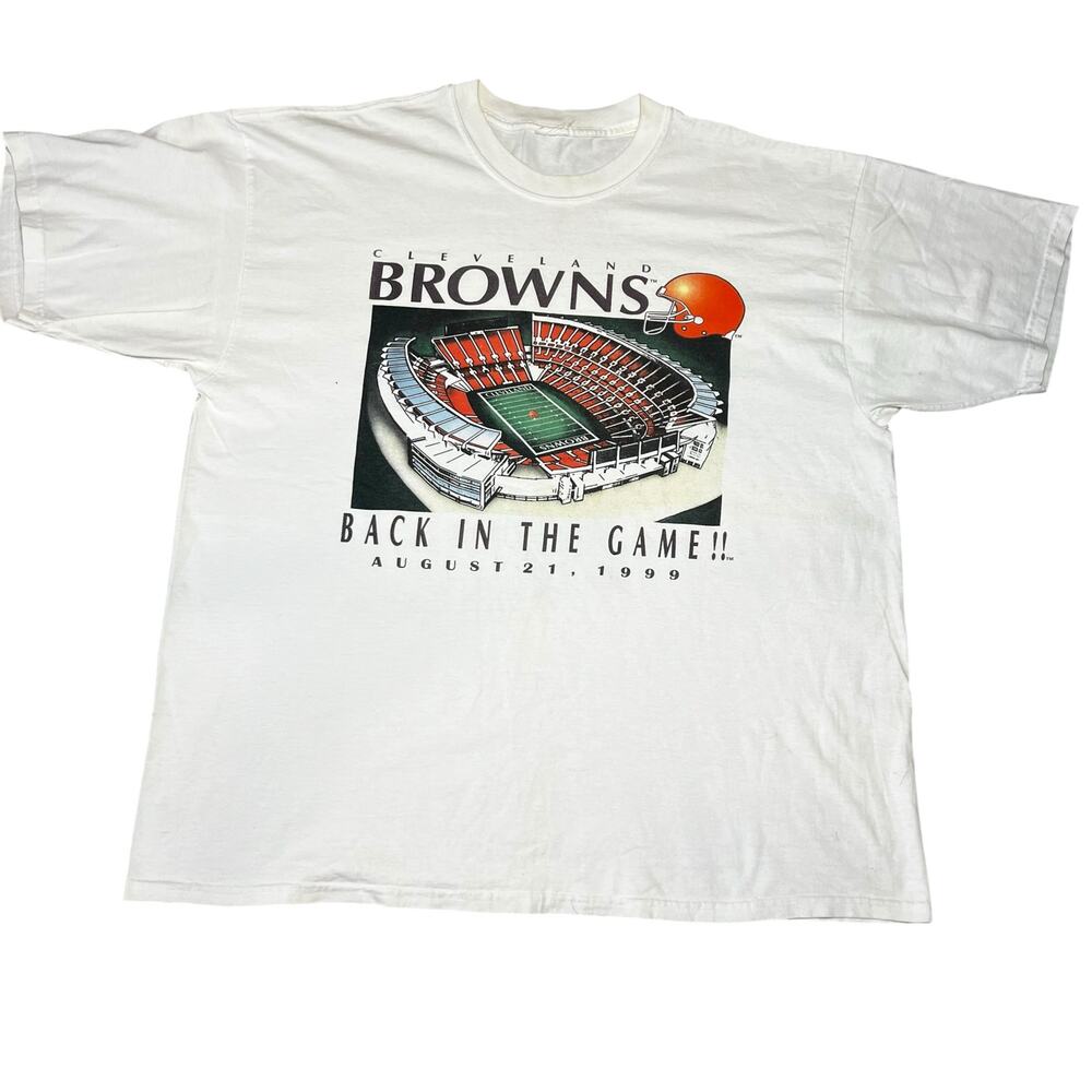 Vintage 90s Cleveland Browns oversized Graphic  stadium T shirt Back in the game